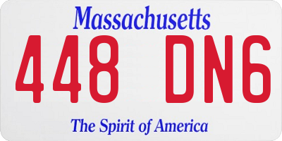 MA license plate 448DN6