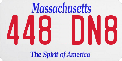 MA license plate 448DN8