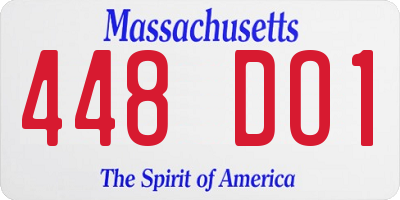 MA license plate 448DO1