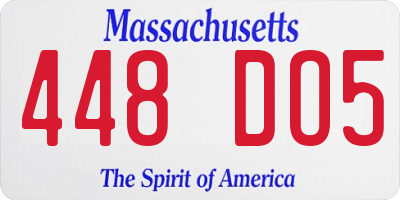 MA license plate 448DO5