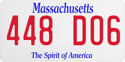 MA license plate 448DO6