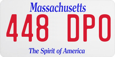 MA license plate 448DP0