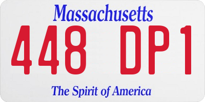 MA license plate 448DP1