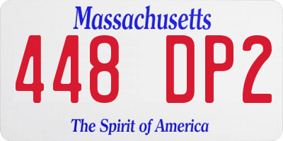 MA license plate 448DP2