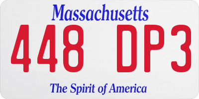 MA license plate 448DP3