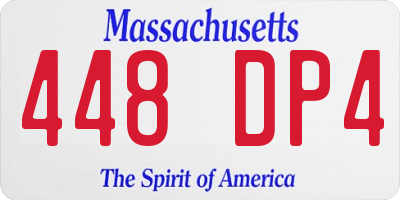 MA license plate 448DP4