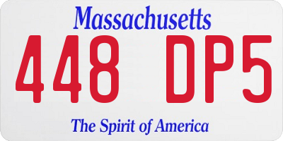 MA license plate 448DP5