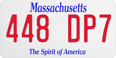 MA license plate 448DP7
