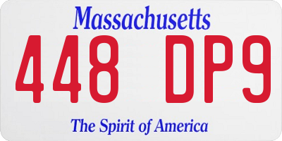 MA license plate 448DP9