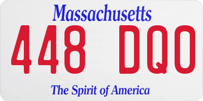 MA license plate 448DQ0