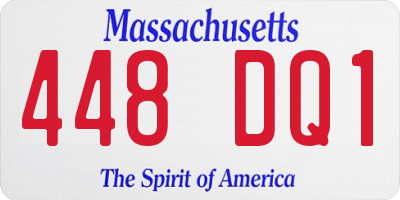 MA license plate 448DQ1