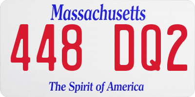 MA license plate 448DQ2