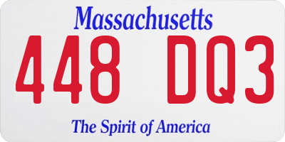 MA license plate 448DQ3