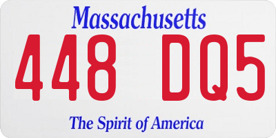 MA license plate 448DQ5