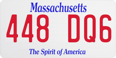 MA license plate 448DQ6