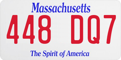 MA license plate 448DQ7