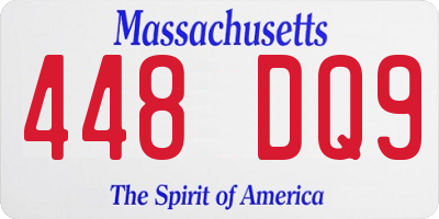 MA license plate 448DQ9