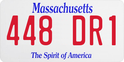 MA license plate 448DR1