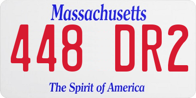 MA license plate 448DR2