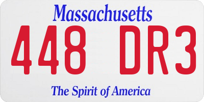 MA license plate 448DR3