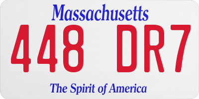 MA license plate 448DR7