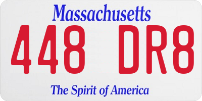 MA license plate 448DR8