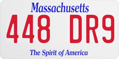MA license plate 448DR9