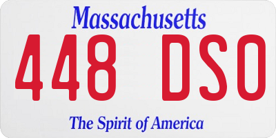 MA license plate 448DS0