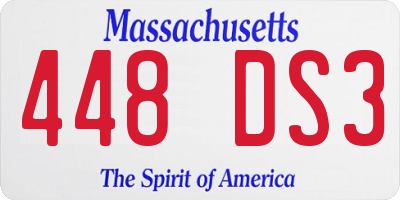 MA license plate 448DS3