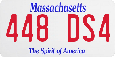 MA license plate 448DS4