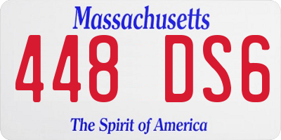 MA license plate 448DS6