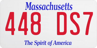MA license plate 448DS7