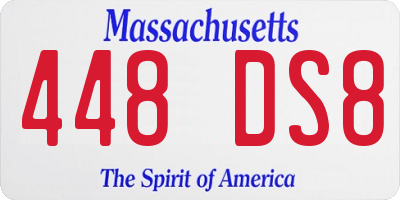 MA license plate 448DS8