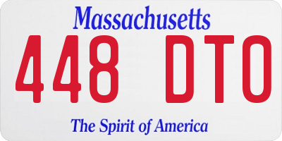 MA license plate 448DT0