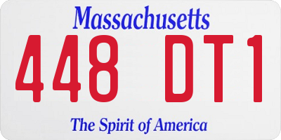 MA license plate 448DT1