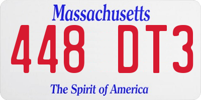 MA license plate 448DT3