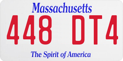 MA license plate 448DT4