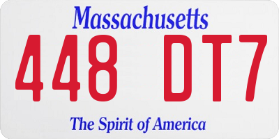 MA license plate 448DT7