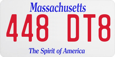 MA license plate 448DT8