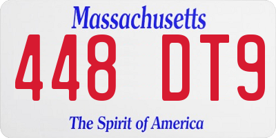MA license plate 448DT9