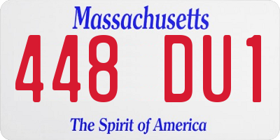 MA license plate 448DU1