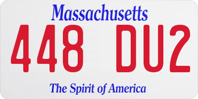 MA license plate 448DU2