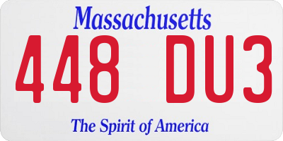 MA license plate 448DU3