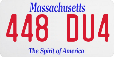 MA license plate 448DU4