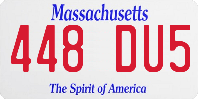 MA license plate 448DU5