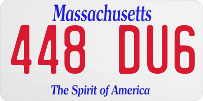 MA license plate 448DU6
