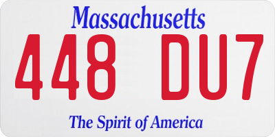MA license plate 448DU7
