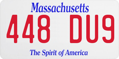 MA license plate 448DU9