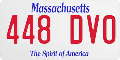 MA license plate 448DV0