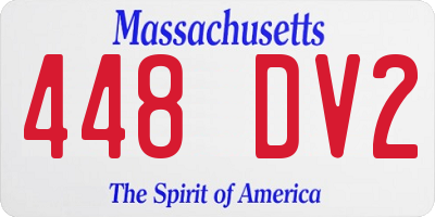 MA license plate 448DV2